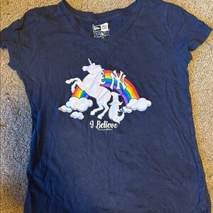 New Era Kids Tee - Navy with Rainbow Unicorn
